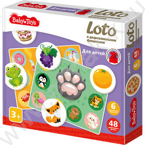 Лото с деревянными фишками Baby Toys "Для детей"