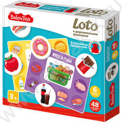 Лото с деревянными фишками Baby Toys "В магазин за продуктами" | Фото 1
