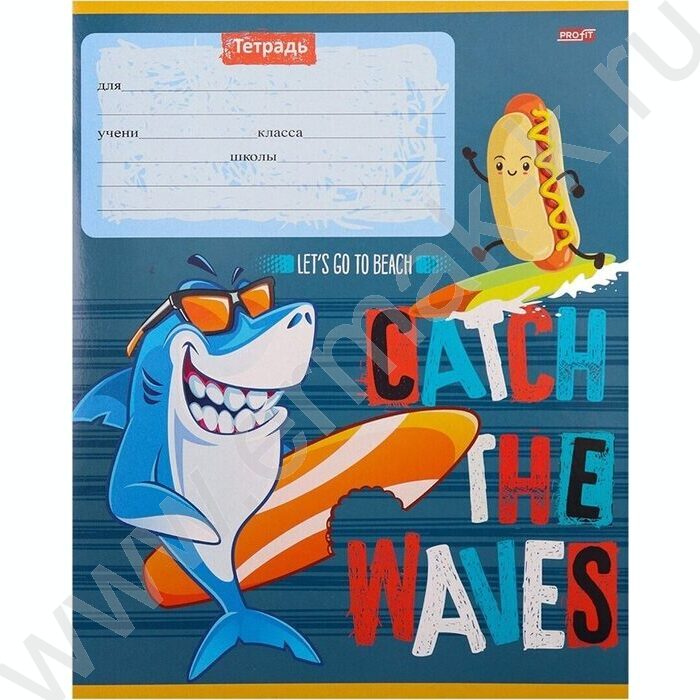 Тетрадь  12л клетка "Акула-Сёрфер" 5видов | Фото 6