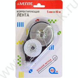 Корректирующая лента 5мм*40м  прозрачный корпус с черным, фронт. аппликатор, блистер | Фото 2