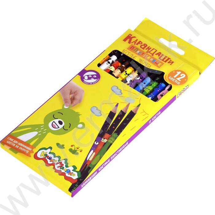 Карандаши  12цв Каляка-Маляка С персонажами/кругл. корп. пластик карт.уп. принт на корпусе | Фото 2
