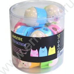 Точилка 2отв. разного диаметра, пластик /с контейнером / Kitties / в форме котенка /ассорти | Фото 3