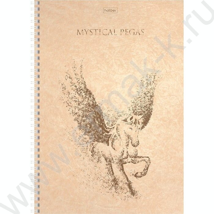 Тетрадь  80л А4 клетка/спираль "Золотой пегас" /мат.ламин. 3D фольга/ ассорти | Фото 1
