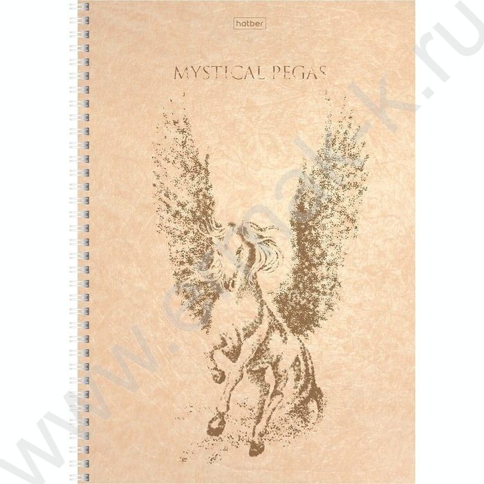 Тетрадь  80л А4 клетка/спираль "Золотой пегас" /мат.ламин. 3D фольга/ ассорти | Фото 2