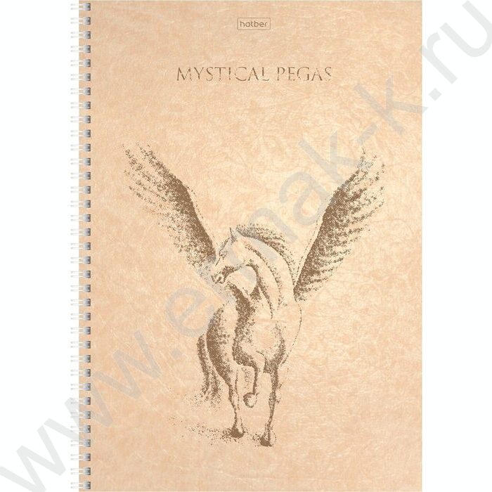 Тетрадь  80л А4 клетка/спираль "Золотой пегас" /мат.ламин. 3D фольга/ ассорти | Фото 3