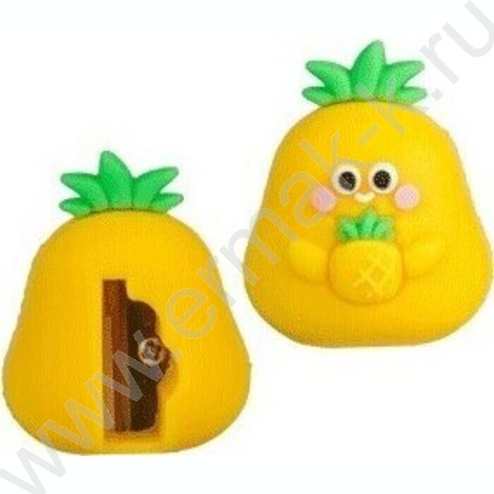 Точилка 1отв. пластик Pineapple, 31*33*40мм, с покрытием Soft Touch | Фото 1