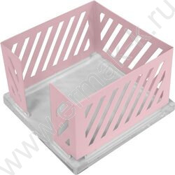 Подставка д/блок-кубиков металлическая Pastel /пастельно-розовая, 10*10*6,3см | Фото 1