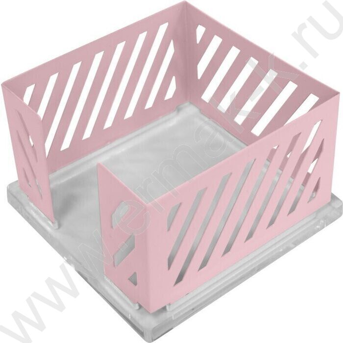 Подставка д/блок-кубиков металлическая Pastel /пастельно-розовая, 10*10*6,3см | Фото 1