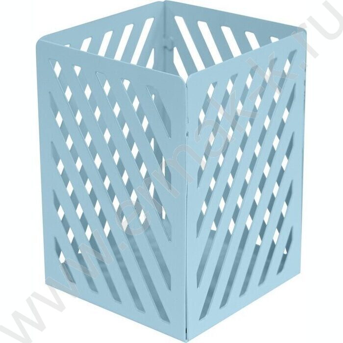 Подставка д/каранд. и ручек 7,2*7,2*10см квадратная, металлическая, пастельно-голубая "Pastel" | Фото 1