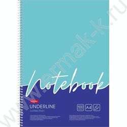 Тетрадь 100л А4 клетка/спираль-перфорация/карман "Underline" / УФ-лак/ | Фото 1