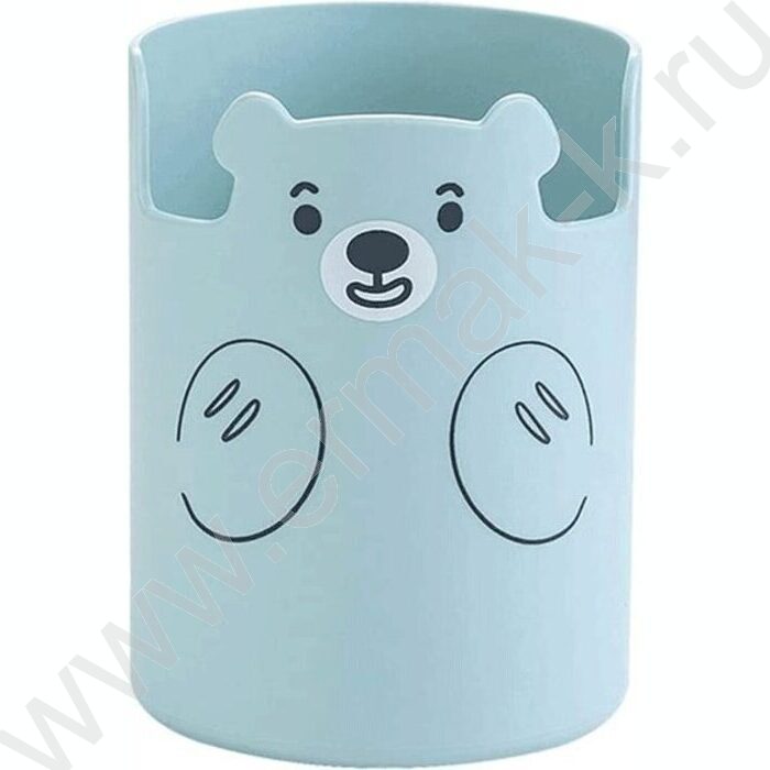 Подставка д/каранд. и ручек "Teddy Bear" цилиндрической формы 10,5*7,8см с принтом /бирюзовая | Фото 1