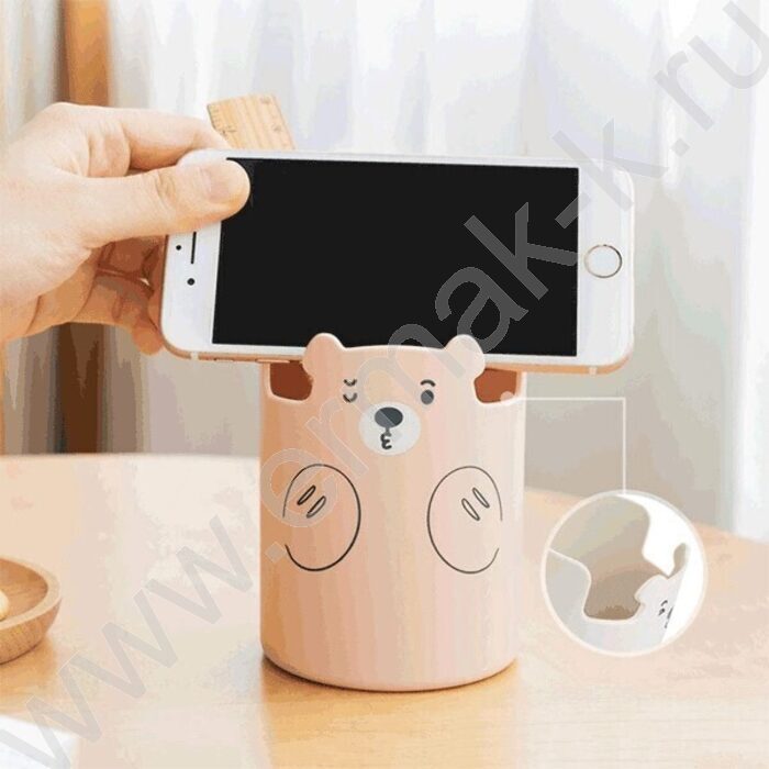 Подставка д/каранд. и ручек "Teddy Bear" цилиндрической формы 10,5*7,8см с принтом /розовая | Фото 1