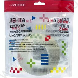 Скотч двустор. многоразовый прозрачный 30*3  "NANO TAPE" /толщина 2мм, | Фото 1