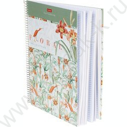 Тетрадь 160л А4 клетка/спираль/тв.обл. "Floral collection" /многоуров.перфорация | Фото 2