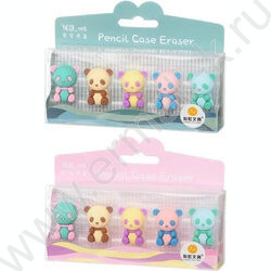 Ластик-насадка для карандашей и ручек Мишка /набор 5шт/ | Фото 2