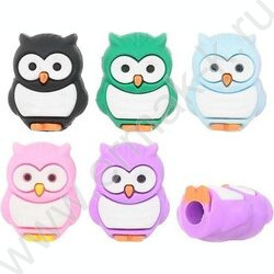 Ластик-насадка для карандашей и ручек Сова /набор 5шт/ | Фото 1