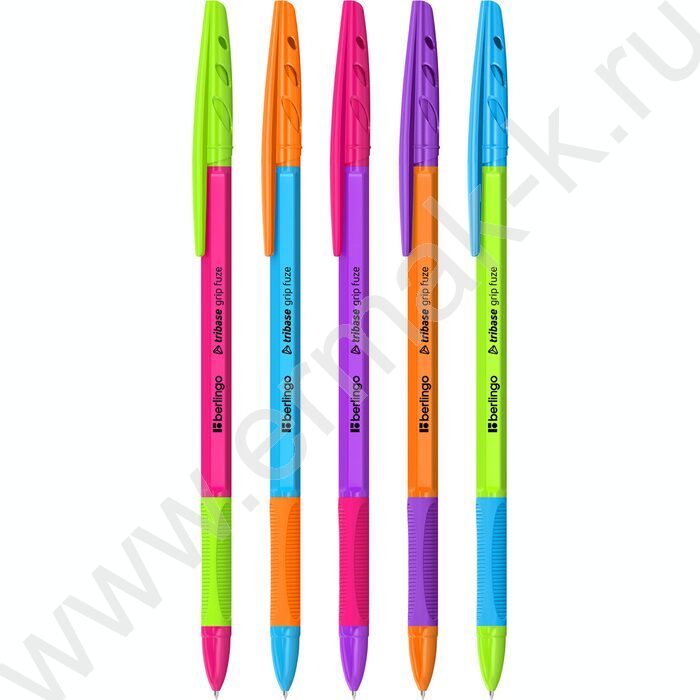 Ручка шар "Tribase Grip Fuze" 0,7мм синяя /резин. грип /ассорти | Фото 1