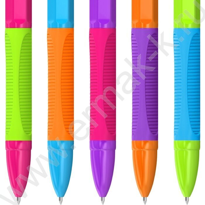 Ручка шар "Tribase Grip Fuze" 0,7мм синяя /резин. грип /ассорти | Фото 2