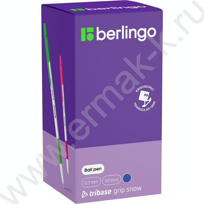 Ручка шар "Tribase Grip Snow" 0,7мм синяя /резин. грип /ассорти | Фото 3