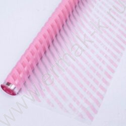 Пленка упаковочная 0,7*7,5м 40мкм 200гр прозрачная с рисунком "Диагональ" Нежно-розовый | Фото 1