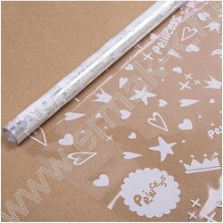 Пленка упаковочная 0,7*7,5м 40мкм 200гр прозрачная с рисунком "Принцесса" Белый | Фото 1