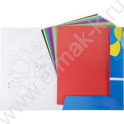 Картон цв. мелов.двухсторонний А4 10л/10цв Совушки | Фото 2