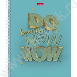 Тетрадь  96л клетка/спираль "Золотые мысли" /мат.ламин. 3D фольга/ ассорти | Фото 1