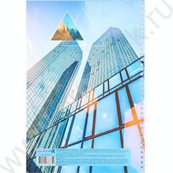 Зап. книжка  80л А4 тв.обл. спираль "Небоскрёбы из стекла" /глянец/ | Фото 3
