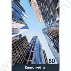 Книга Учёта  80л клетка тв.обл. офсет "Небоскрёбы и небо" | Фото 2