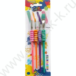 Кисть набор  4шт /синтетика круг. № 4, 8, 12, плоская № 10 / "Pastel" | Фото 1