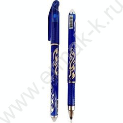 Ручка гелевая Пиши-Стирай 0,5мм синяя /полупрозр. синий корпус с серебристым, ластик | Фото 1