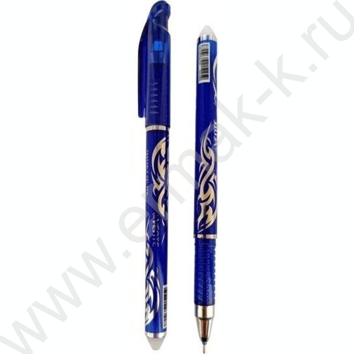 Ручка гелевая Пиши-Стирай 0,5мм синяя /полупрозр. синий корпус с серебристым, ластик | Фото 1