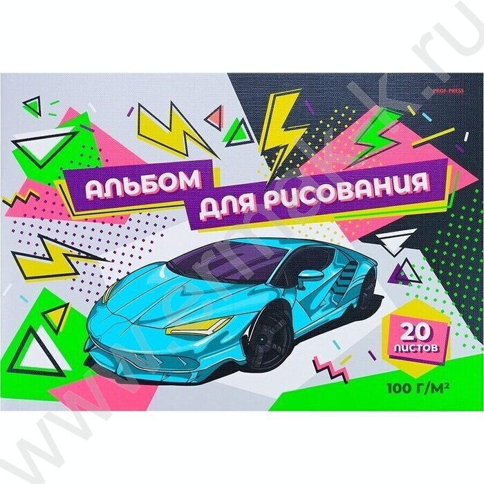 Альбом д/рисования 20л "Голубой автомобиль" | Фото 1