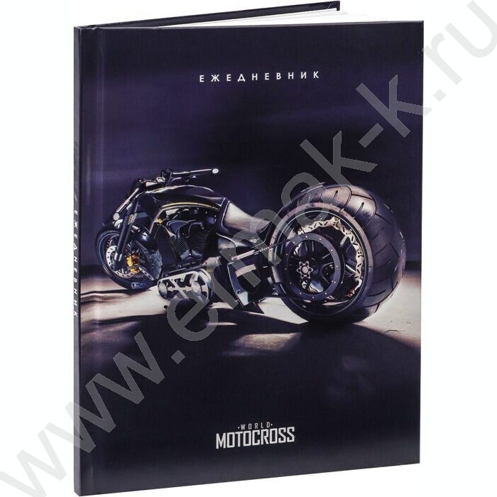 Ежедневник н/дат А5  64л Чёрный мотоцикл /тв.обл.,блок с точкой через 1/ | Фото 1