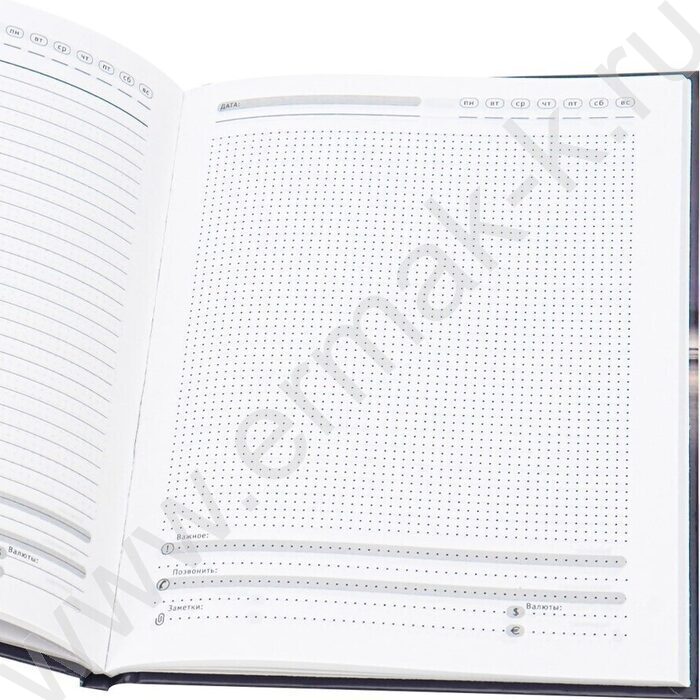 Ежедневник н/дат А5  64л Чёрный мотоцикл /тв.обл.,блок с точкой через 1/ | Фото 3