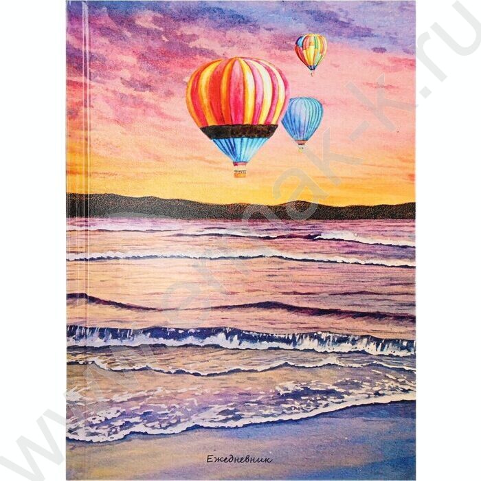 Ежедневник н/дат А5  80л Аэростаты над морем /тв.обл.,твин лак/ | Фото 1