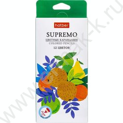 Карандаши  12цв Supremo /мягкий стержень /карт.коробка | Фото 1