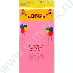 Скатерть 137*183см п/э розовая | Фото 1