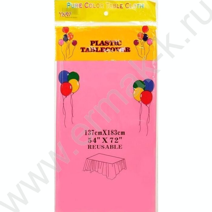Скатерть 137*183см п/э розовая | Фото 1