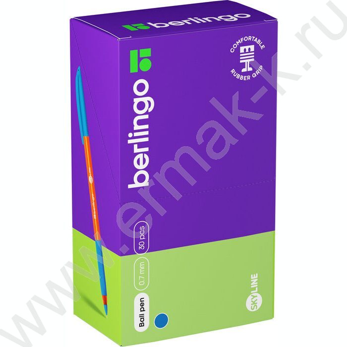 Ручка шар "Skyline" 0,7мм синяя /резин. грип /игольчатый стержень | Фото 3