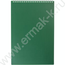 Блокнот  80л А4 спираль "VELVET  Зеленый" | Фото 1