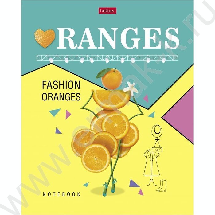 Тетрадь  80л клетка "Модные апельсинки" /мат. ламин./ 5видов | Фото 3