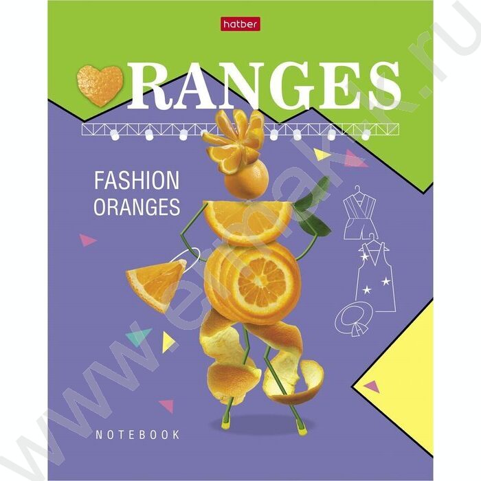 Тетрадь  80л клетка "Модные апельсинки" /мат. ламин./ 5видов | Фото 4