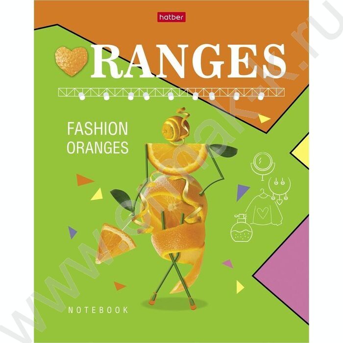 Тетрадь  80л клетка "Модные апельсинки" /мат. ламин./ 5видов | Фото 5