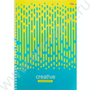 Тетрадь  60л А4 клетка/спираль "Жёлто-голубой узор"