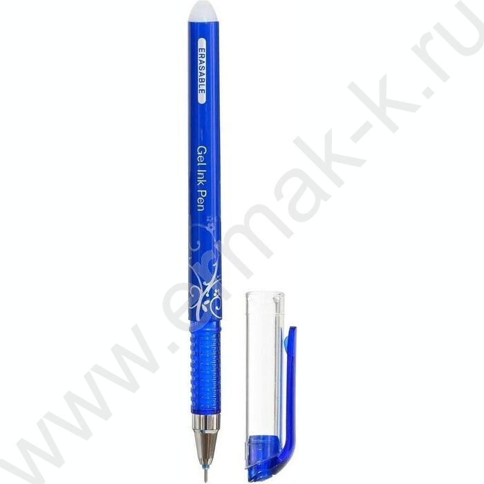 Ручка гелевая со стираемыми чернилами синяя 0,5мм /синий корпус с серебристым рисунком | Фото 1