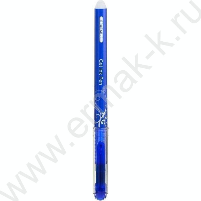 Ручка гелевая со стираемыми чернилами синяя 0,5мм /синий корпус с серебристым рисунком | Фото 2