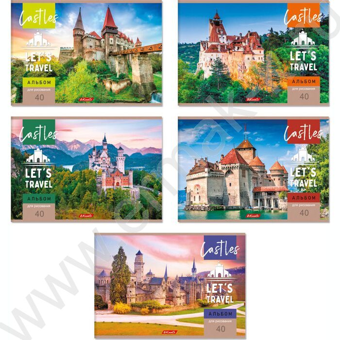 Альбом д/рисования 40л "Замки" ассорти | Фото 1
