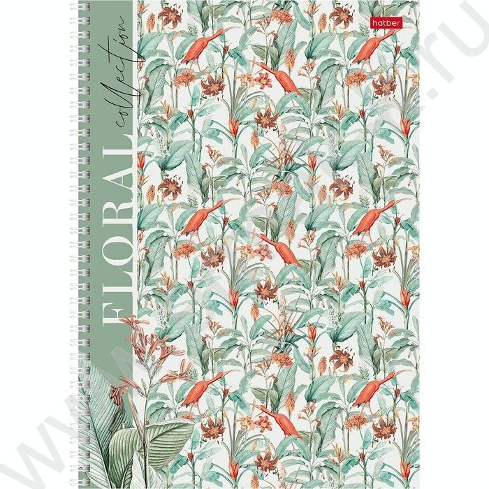 Тетрадь  80л А4 клетка/спираль "Floral collection" мат.лам. | Фото 1