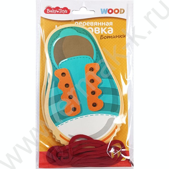 Шнуровка деревянная Baby Toys"Ботинки" | Фото 1